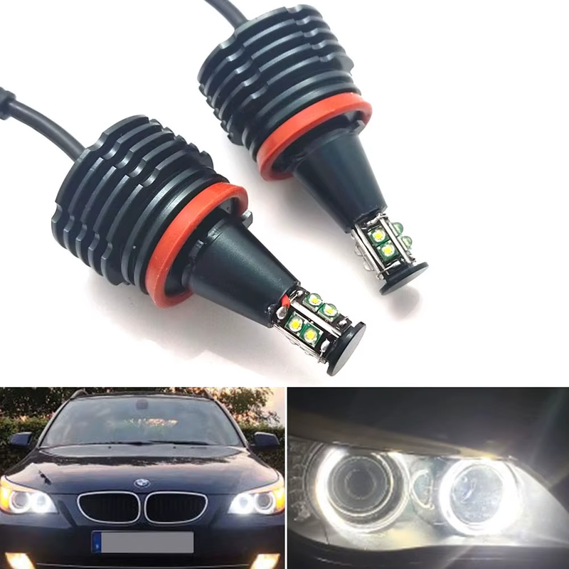 120W 6000K White H8 LED Car Angel Eyes Marker Lights Bulbs error free For BMW 5