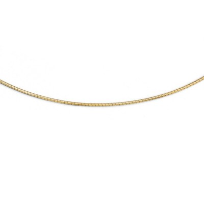 Pre-owned Superdealsforeverything Real 14kt Yellow Gold 1mm Round Detachable Clasp Omega Necklace