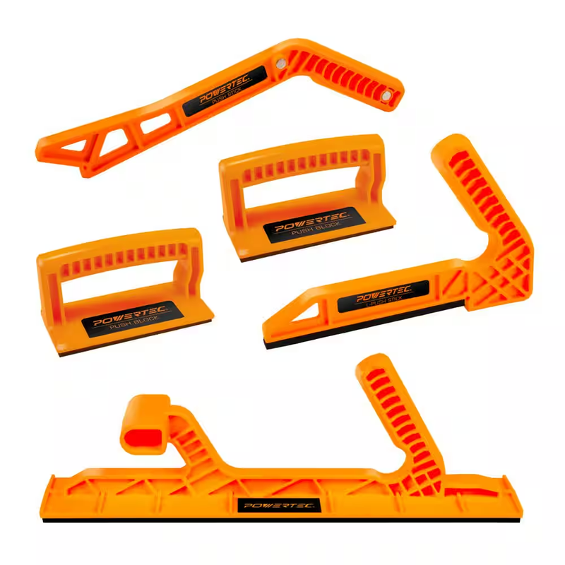 POWERTEC Push Block Push Stick Set Woodworking Safety Table Saw Router 5 Pack