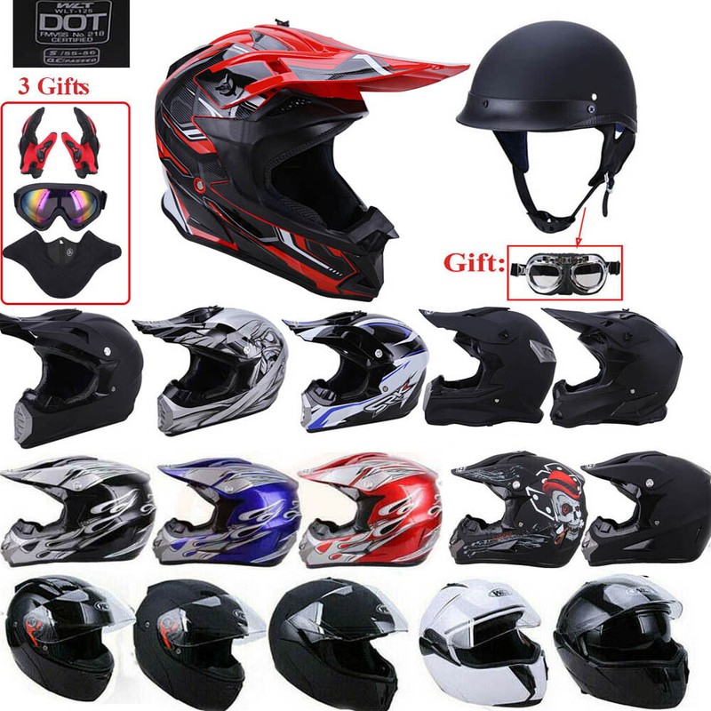 DOT Adult Youth Half Full Face Helmet Motorcross Dirt Bike Off-Road Racing ATV