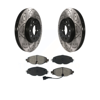 Front Drilled Slotted Rotors Brake Pad Kit for 2015-2018 Audi A3 Quattro 288mm