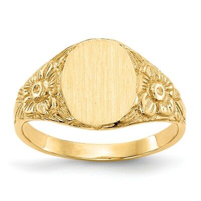 Pre-owned Superdealsforeverything Real 14kt Yellow Gold 10.0x8.0mm Closed Back Signet Ring S:6
