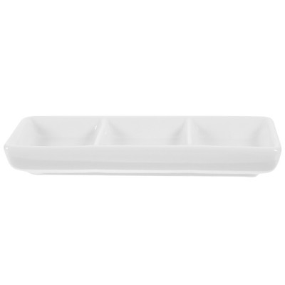  6 Inch Soy Sauce Dish 3 Compartment Serving Tray -compartment