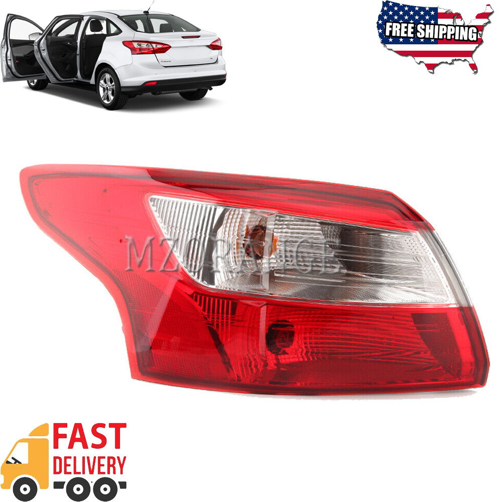 Left For Ford Focus Sedan 2012-2014 Outer Tail Light Lamp Driver Brake W/bulb LH