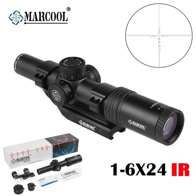 MARCOOL STALKER 1-6x24 IR Huntting Riflescope Optics Sights W/ Cantilever Mount