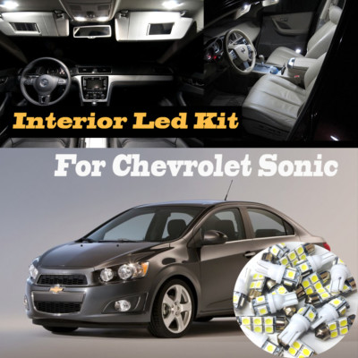 10Pc 2012-2016 Chevy Sonic Super White Interior Car LED Light Kit Package 6000k