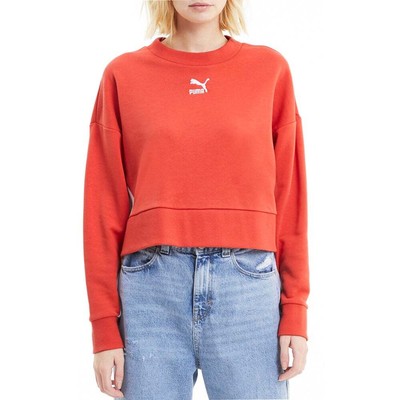

Укороченная толстовка с круглым вырезом Puma Classics, женская, размер  597637-60, Оранжевый