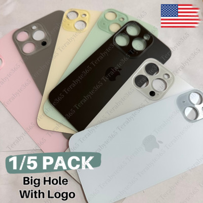 Back Glass Replacement Big Hole For iPhone XR 11 12 13 14 15 Pro Rear Cover Lot