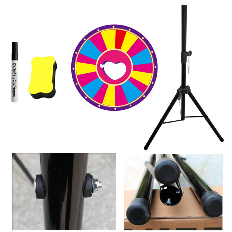  24" Prize Wheel Editable Stand Fortune Spinning Game Tabletop Color Dry Erase