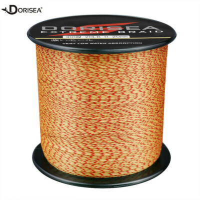 Dorisea Braid 100m~2000m Yellow&Red Mixed Spot PE Braided Fishing Line Thread