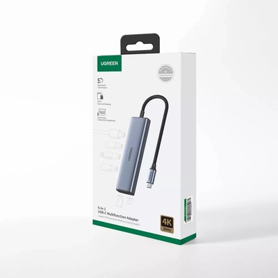 Ugreen 6-in-1 Type C to HDMI +USB 3.0*3 + SD/TF Converter