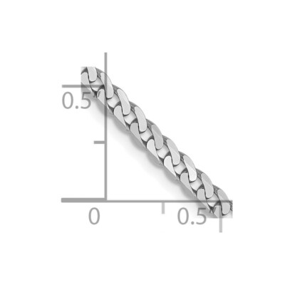 Pre-owned Skyjewelers Real 14k White Gold 2.9mm Flat Beveled Curb Chain Bracelet