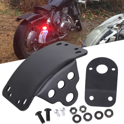 Motorcycle Side Mount License Plate Bracket Tail Light Holder For Harley Bobber