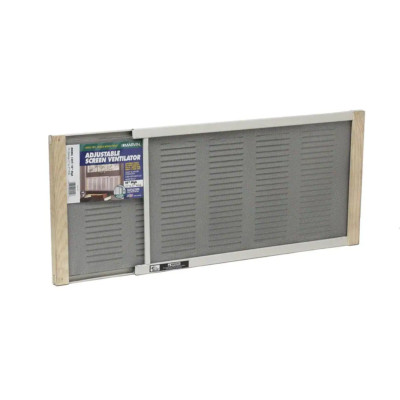 Adjustable Vented Metal Window Mesh Bug Screen Ventilator Sliding Louver 10''x37''