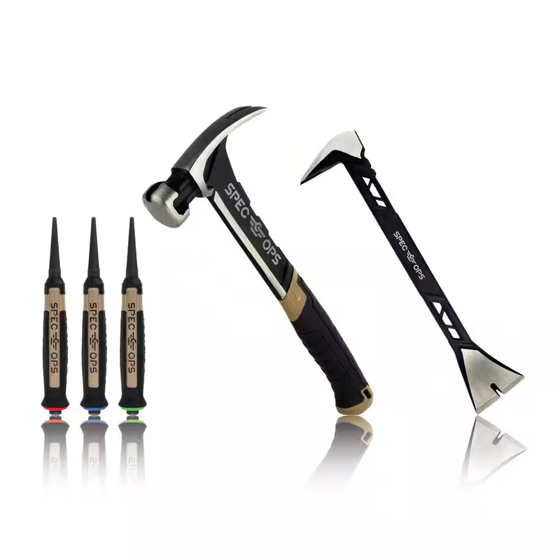 Spec Ops Tool Set 3 Piece Hammer Pry Bar Nail Punch Heavy Duty Carpenter Roofing