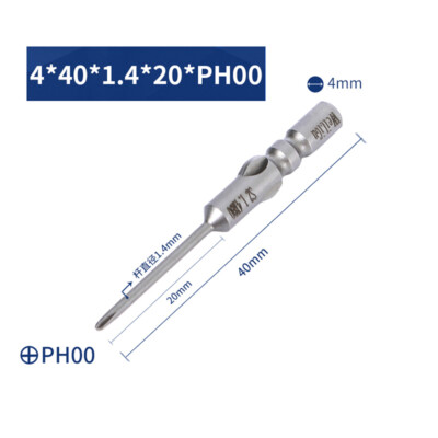 Phillips Bits PH00 PH0 PH1 PH2 4mm Round Shank Magnetic Screwdriver Drill Bit