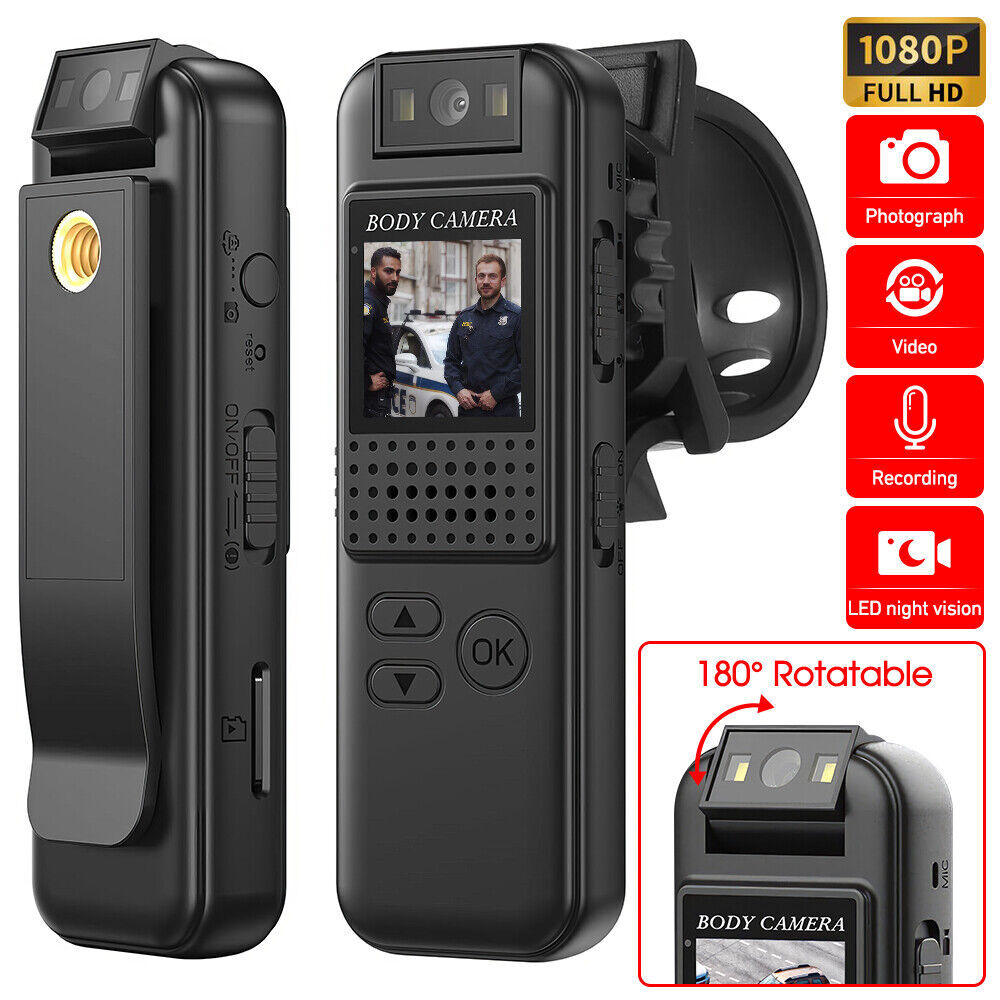 1080P Mini Clip Camera Video Audio Recorder Police Body Camera Sport Camcorder