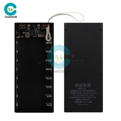 16x18650 Wireless Charge Power Bank PD QC3.0 Quick Charge 18650 Battery Storage