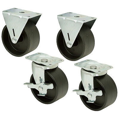 4'' x 2'' TOOLBOX PLATE CASTER SET WITH BRAKE- RATED FOR 720 LBS     1-4706