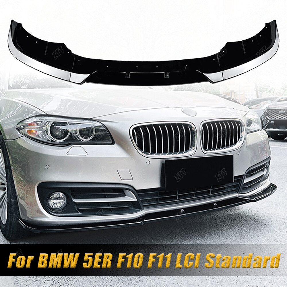 MP Style Front Bumper Spoiler Lip For BMW 5 Series F10 F11 LCI 14-17 Glossy Blk