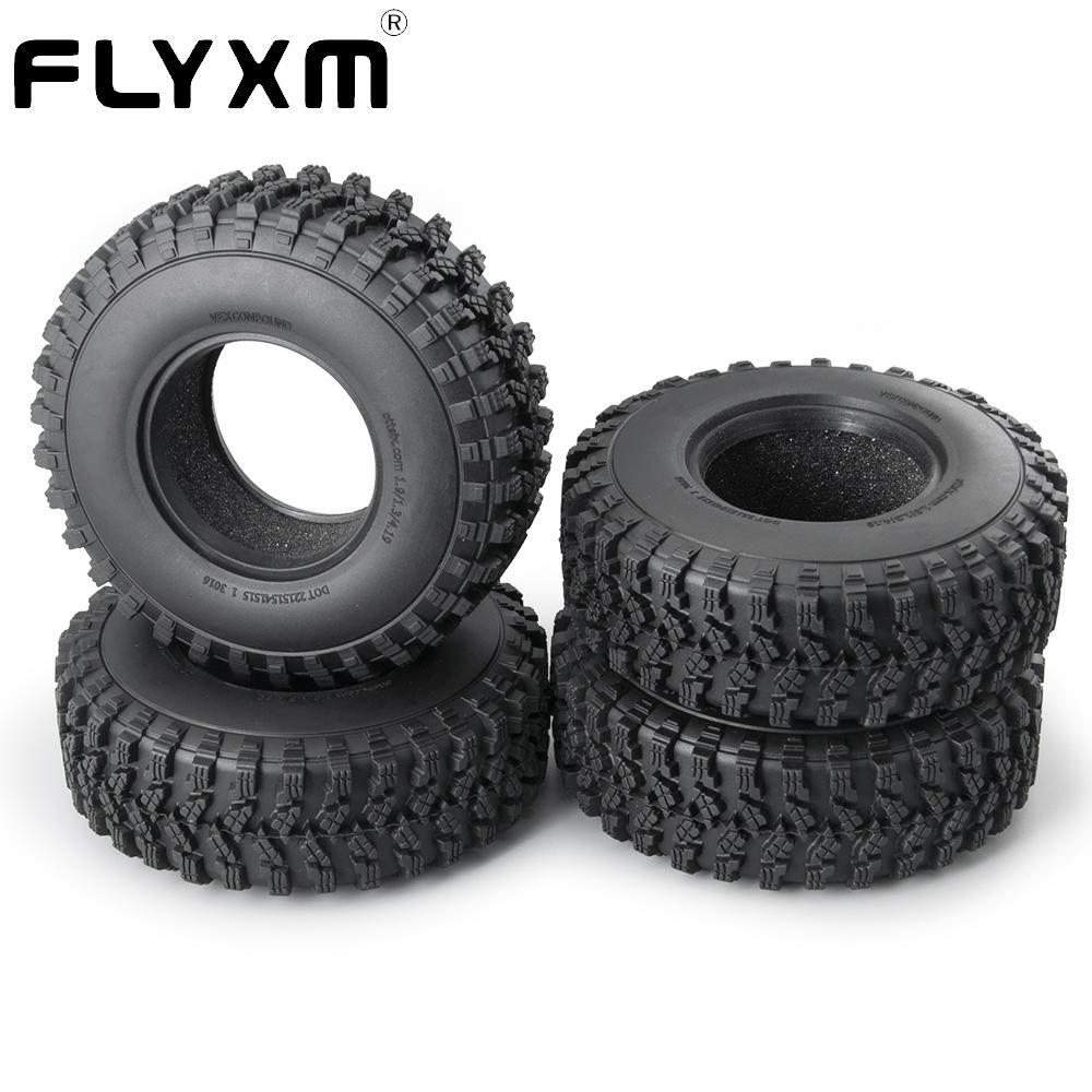 FLYXM 1.9 Crawler Mud Terrain Tires for Axial SCX10 TRX4 Red