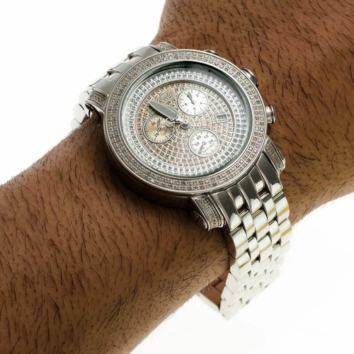 Pre-owned Joe Rodeo Men's Diamond Watch  Classic Jcl15 1.75 Ct Illusion Dial Chronograph In White