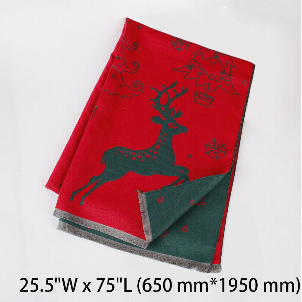 Mens Womens Winter Cashmere Scarf Scarves Plaid Wool Striped Warm Christmas Gift