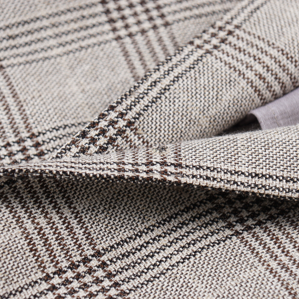Pre-owned Luciano Barbera Soft Constructed Gray Check Wool-silk-linen Sport Coat 38r