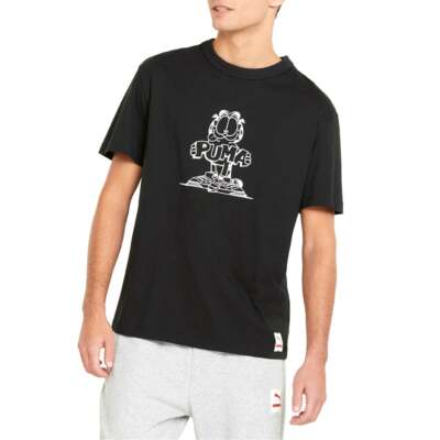 

Puma Garfield X Graphic Crew Neck Футболка с коротким рукавом Мужские черные повседневные топы 53, Черный, Puma Garfield X Graphic Crew Neck Short Sleeve T-Shirt