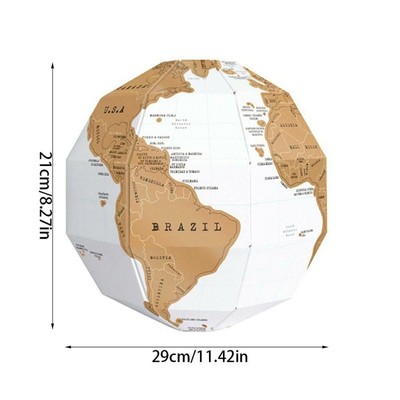 3D World Scratch Map for travellers