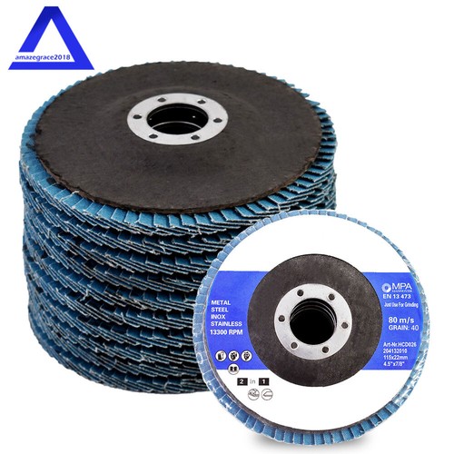 100PCS 4-1/2"×7/8'' 40 Grit T29 Premium Zirconia Flap Disc Sanding Grinding