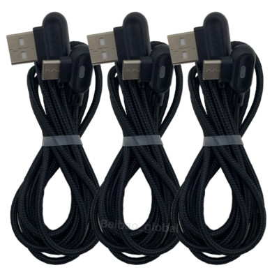 3 Pack Braided USB C Type-C Fast Charging Data Sync Charger Cable Cord 3/6 ft