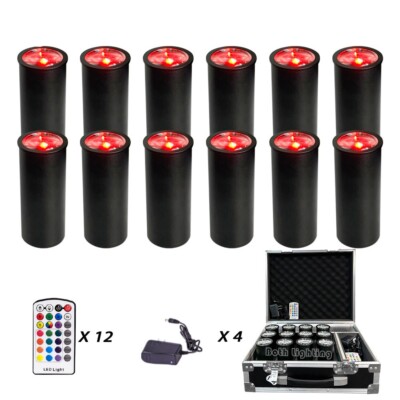 12pcs+Case Chroma Cannons 15W RGBWAUV LED RF Remote Battery Wireless DMX UPLIGHT