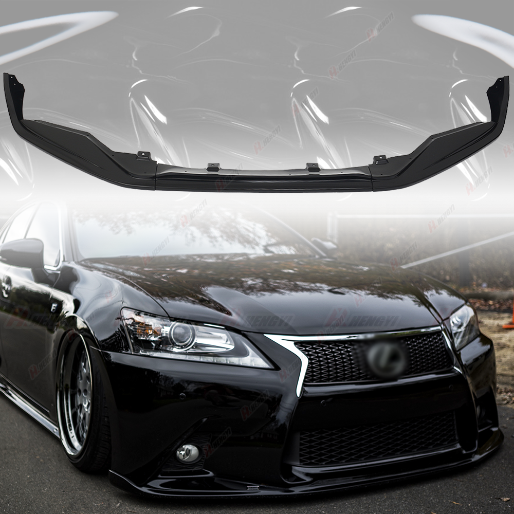 Fits 13-15 Lexus GS350 450 F Sport Gloss Black Front Bumper Lip Spoiler Body Kit