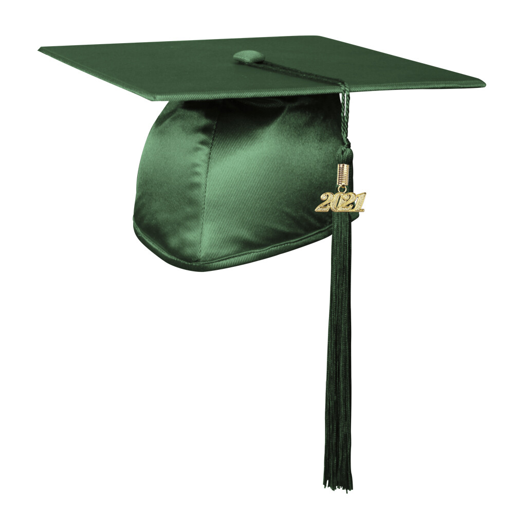 Endea Graduation Shiny Hunter Green Graduation Cap ...