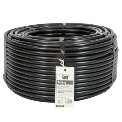 1/2 in. (.700 O.D.) x 500 ft Poly Drip Irrigation Tubing Black Garden Water Yard