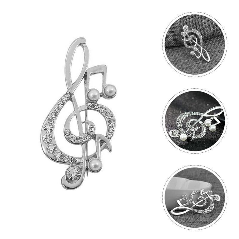 Frauen Kleidung Brosche Mantelnadel Musiknotenbrosche Damen