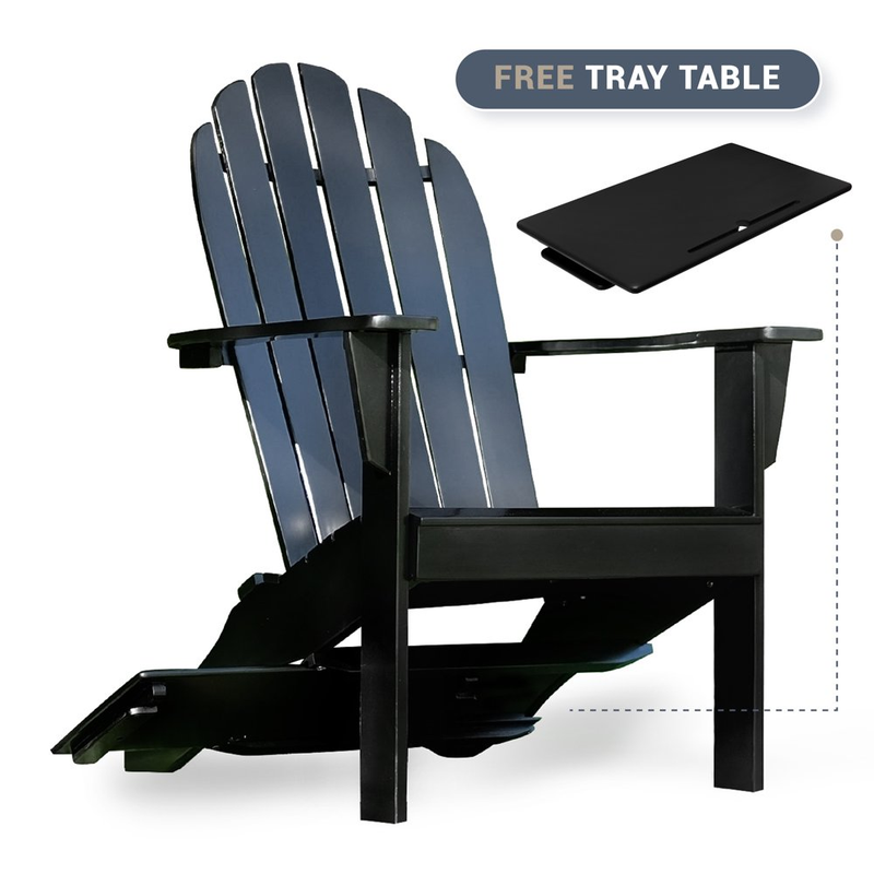 MAHOGANY ADIRONDACK CHAIRS Indoor/Outdoor w/Tray Table - Choose Your Color