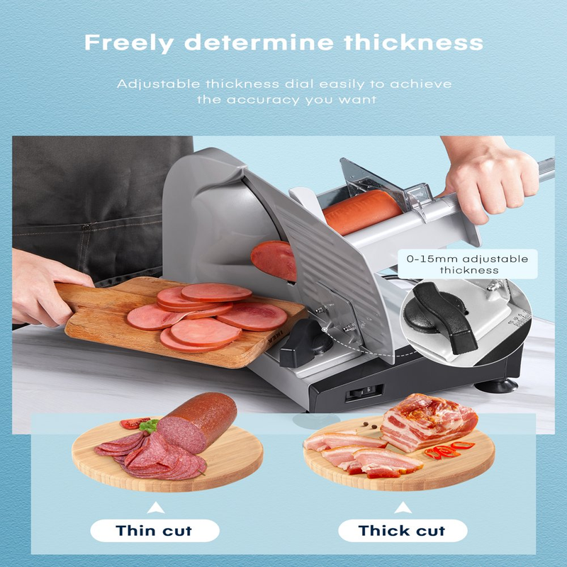 Compact Electric Home Meat Deli Slicer Removable Stainless S
