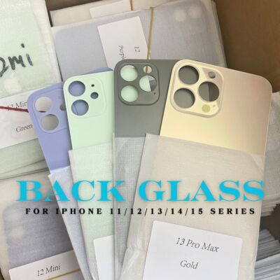 Back Glass Replacement For iPhone 15 14 13 12 11 Pro Max  Rear Cover w/ Big Hole