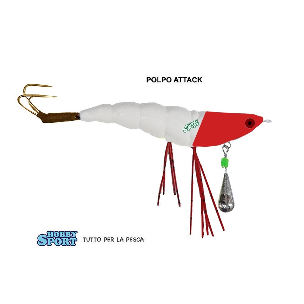 POLPARA POLPO ATTACK EXPERT WHITE RED HEAD 15+15 GR ARTIFICIALE MARE  POLPO