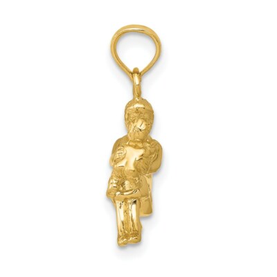Pre-owned Skyjewelers Real 14kt Yellow Gold Mother Holding Child Pendant