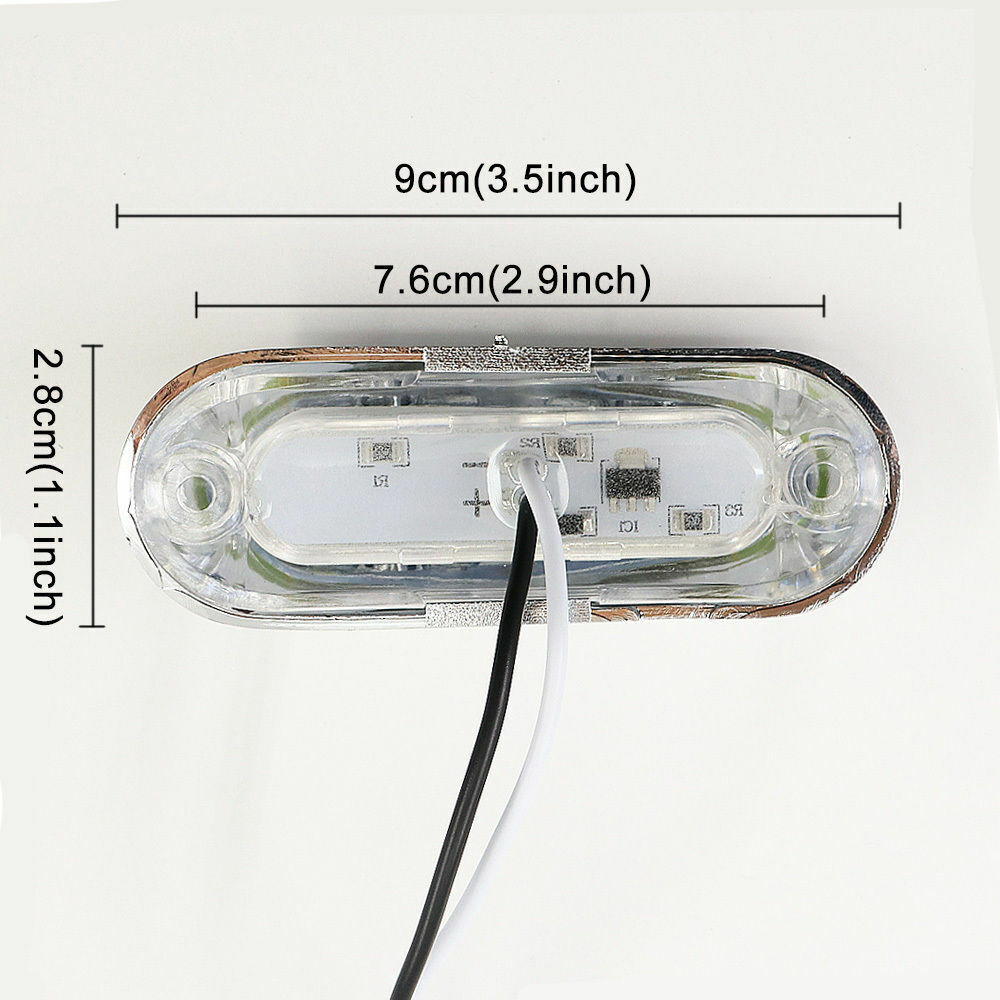 4X Blue Side Marker Light Clearance Truck Trailer with Chrome Cover Bezel 4LED