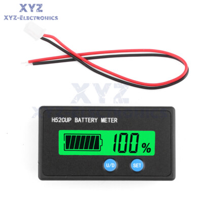H52 Battery Capacity Indicator 12V-72V 3-20S Lead Acid Lithium LiFePO4 Voltmeter