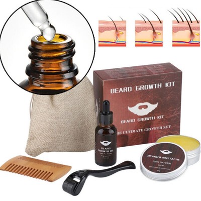 Beard Growth - Beard Growth Serum & Derma Roller Mustache Hair Growth Boosts