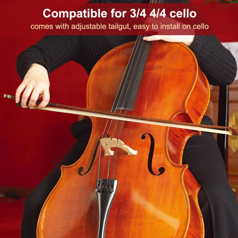 Cello Tailpiece 4/4 with Fine Tuners Aluminum Alloy Tailgut Musical Instruments