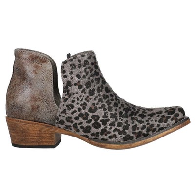 

Roper Ava Leopard Snip Toe Cowboy Boots Womens Grey Casual Boots 09-021-1567-1, Roper Ava Leopard Snip Toe Cowboy Booties