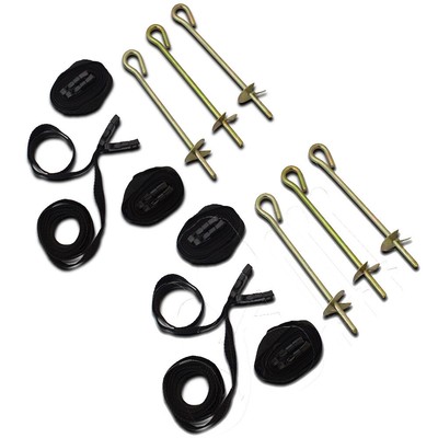 6er Sicherungsset Bodenanker Befestigungshaken Windsicherung für Gartentrampolin