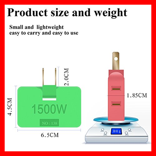 2Pcs X 2 Prong US AC Power 3 Outlt Mini Travel Swivel Charger Electrical Socket