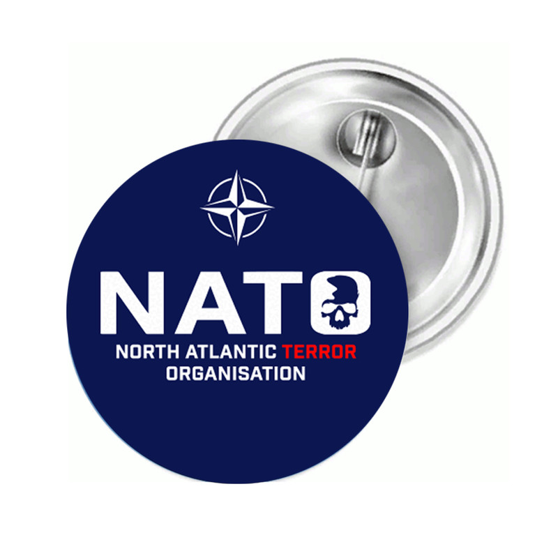 Nato-North Atlantic Terror Organisatio Anstecknadel Button Anstecker Pin Brosche